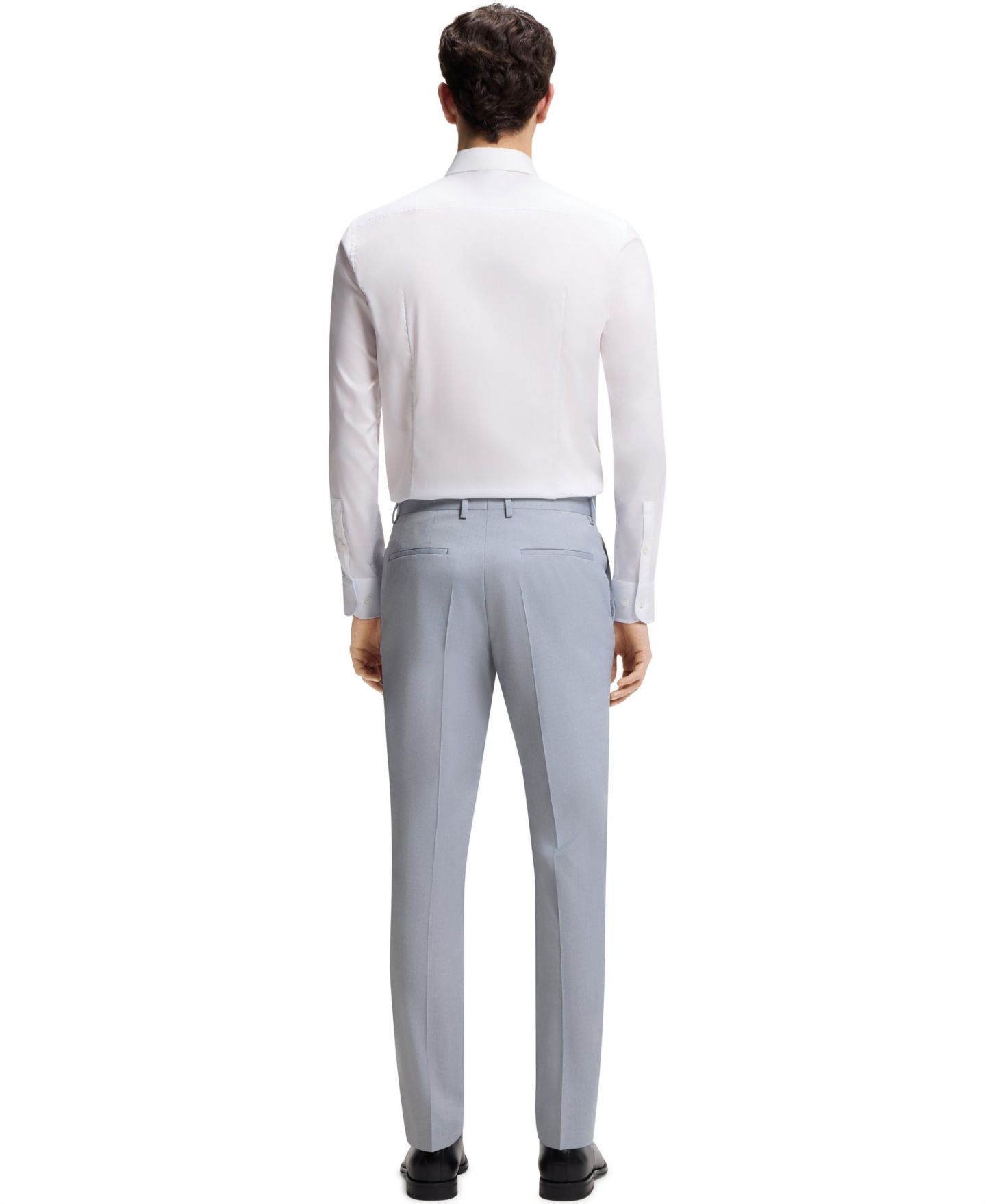 Мужские брюки Hugo Boss Patterned Stretch Chiffon Slim-Fit Trousers, цвет: Синий — фото 4