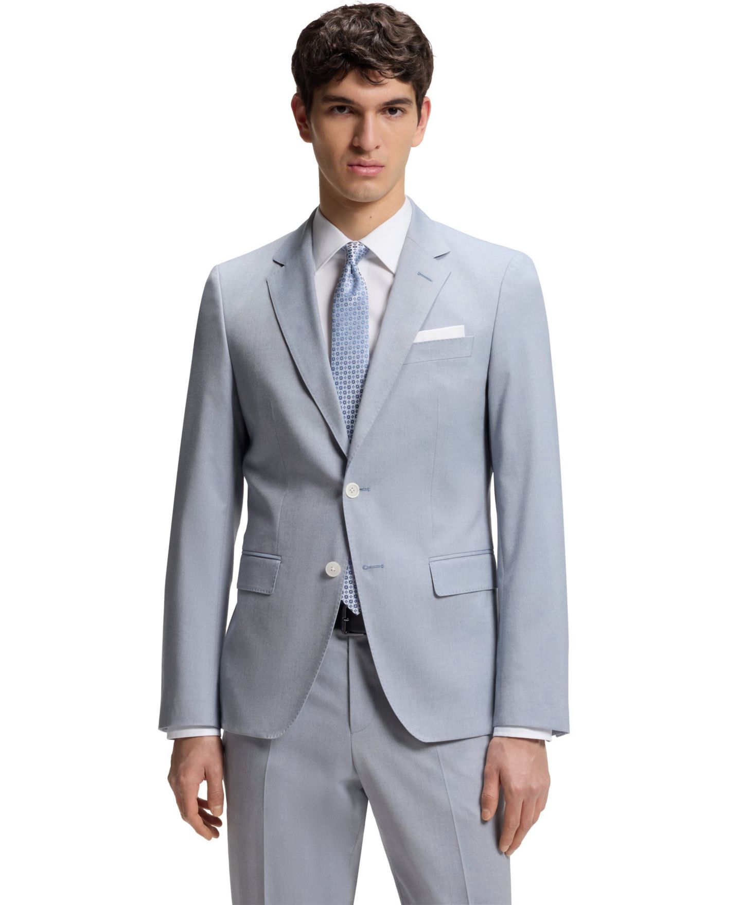 Мужская куртка Hugo Boss Patterned Chiffon Slim-Fit, цвет: Синий — фото 1