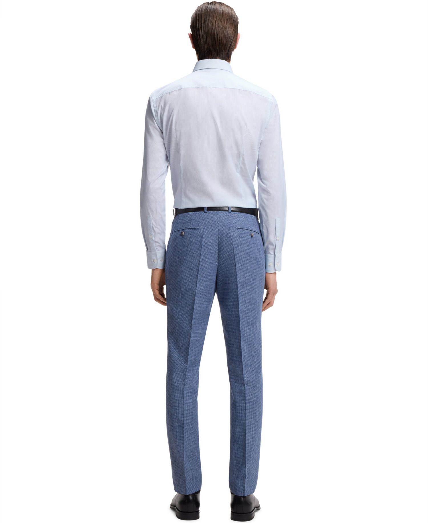 Men's Striped Performance-Stretch Slim-Fit Dress Shirt