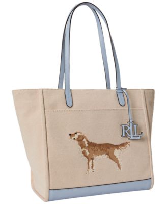 Embroidered Golden Retriever Cameryn Extra-Large Canvas Tote Bag