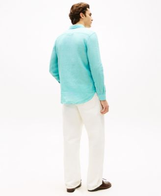 Men's Button-Down Linen Long-Sleeve Shirt