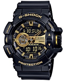 Men's Analog-Digital Chronograph Black Resin Strap Watch 55x52mm GA400GB-1A9