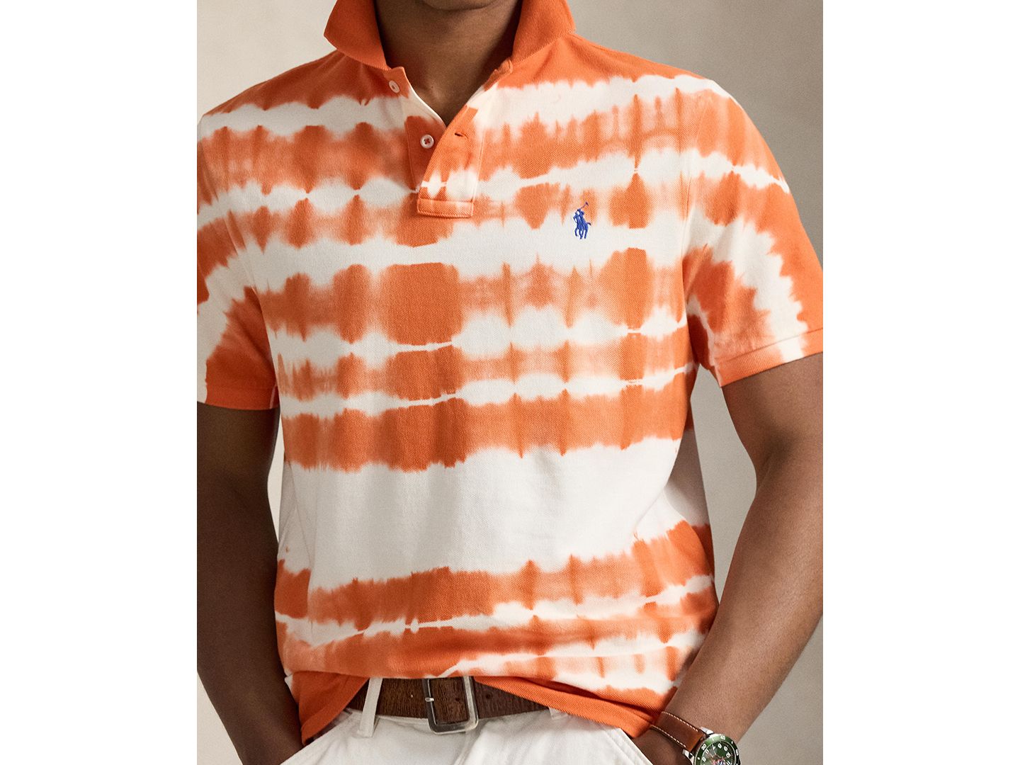 Мужское поло Polo Ralph Lauren Short-Sleeve Polo Shirt, цвет: Небесно-голубой разноцветный — фото 3