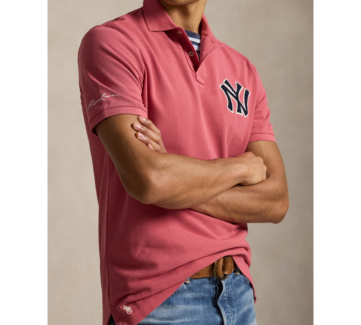 Polo Ralph Lauren Men's Yankees Logo Mesh Shirt