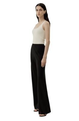 Women's Bias Cut Straight Leg Silk Pants