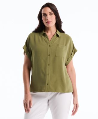 Plus Size Roll Short-Sleeve Shirt