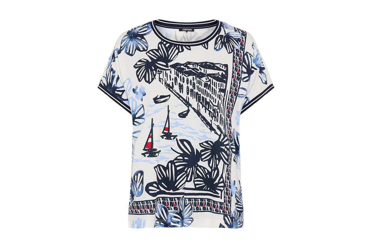Olsen Women's Riviera Scene Print T-Shirt