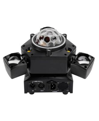 3-Headed LED Stage Light with Laser & Strobe, 80W RGBW System, DMX512 for DJ/Party