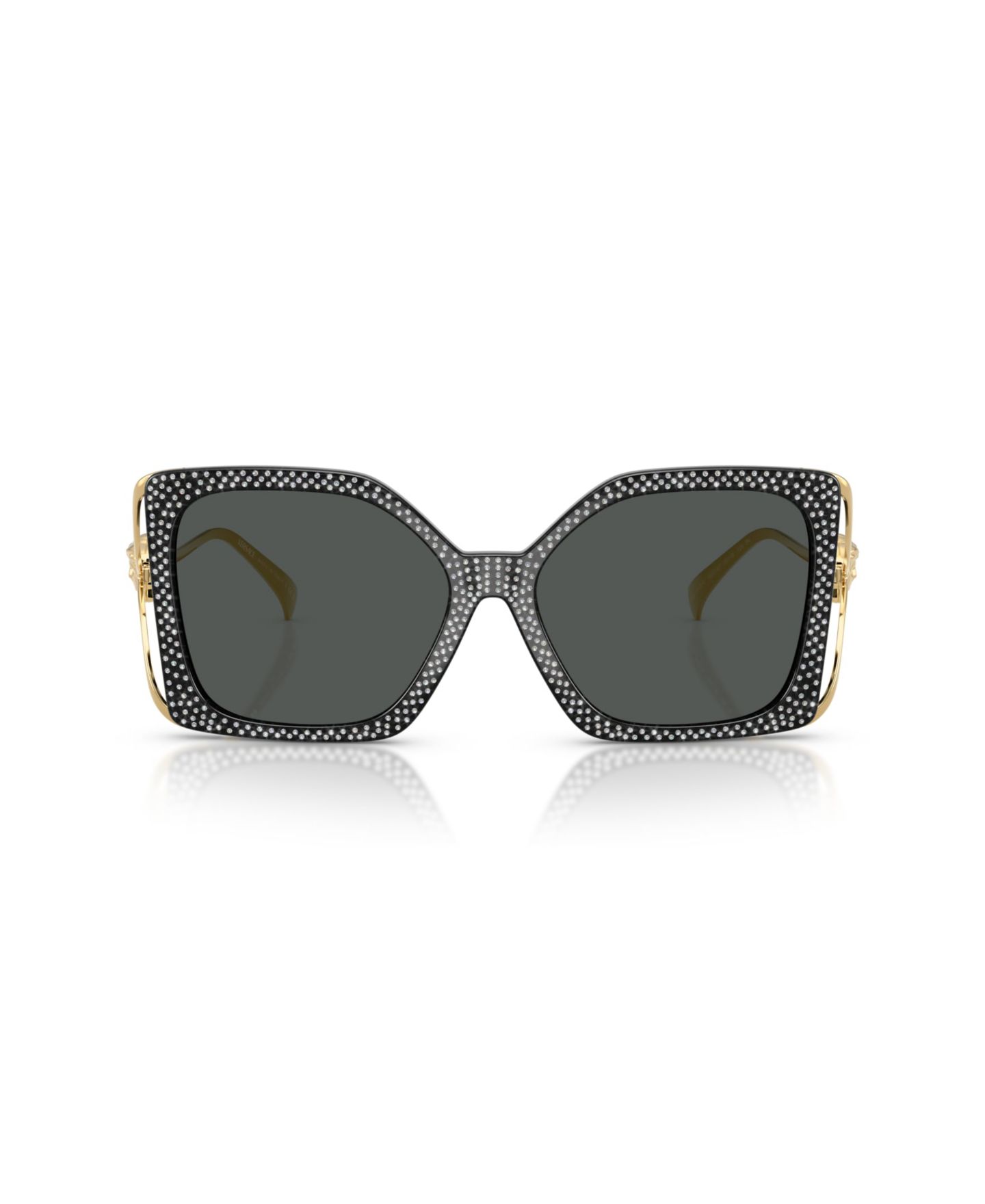 Женские солнцезащитные очки Versace Square Sunglasses, VE4502U, цвет: Чёрный — фото 2