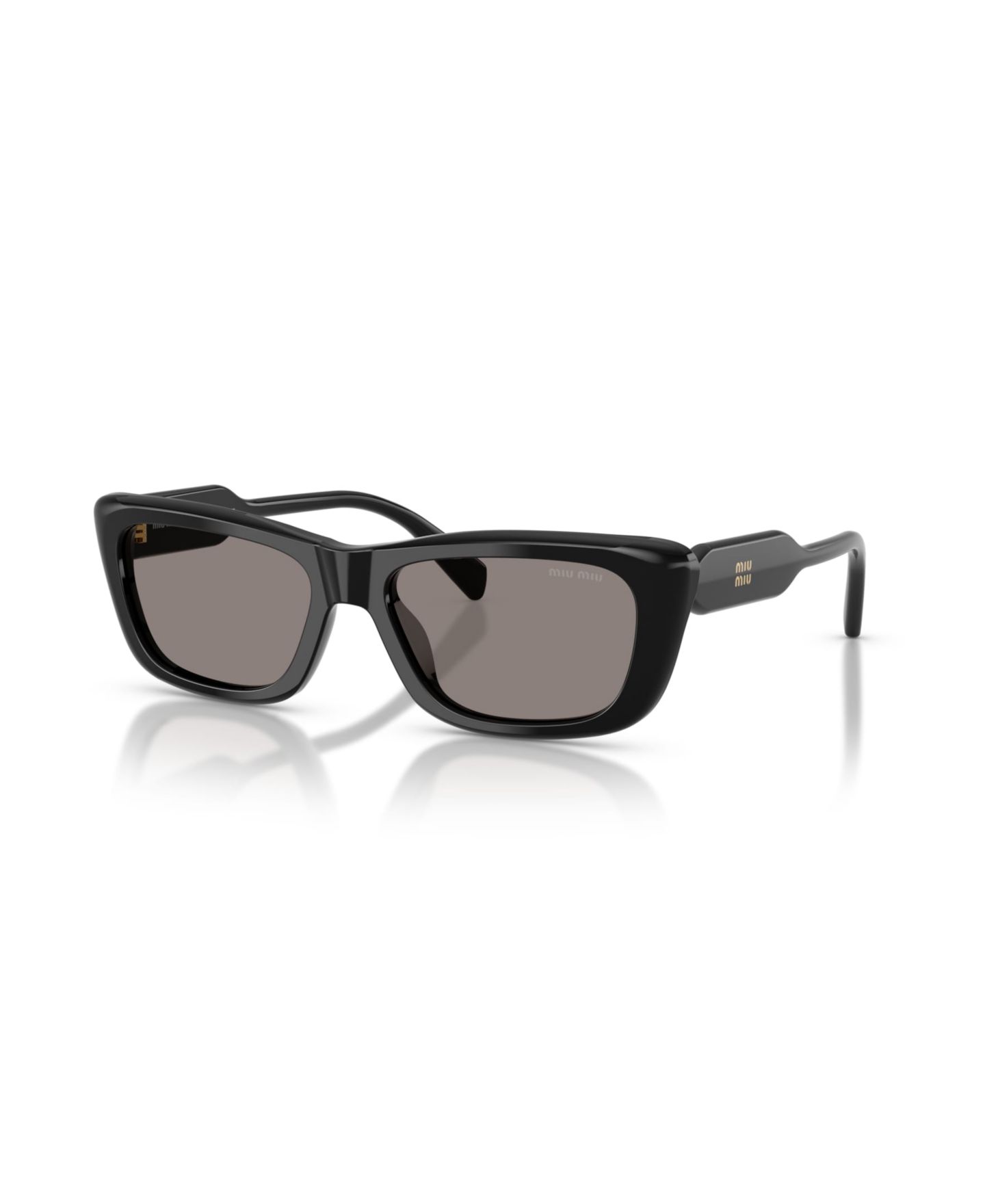 Женские солнцезащитные очки MIU MIU Rectangle Sunglasses, MU B12S, цвет: Чёрный — фото 1