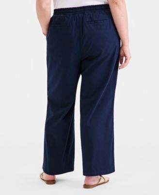 Size Wide-Leg Twill Tape Pants