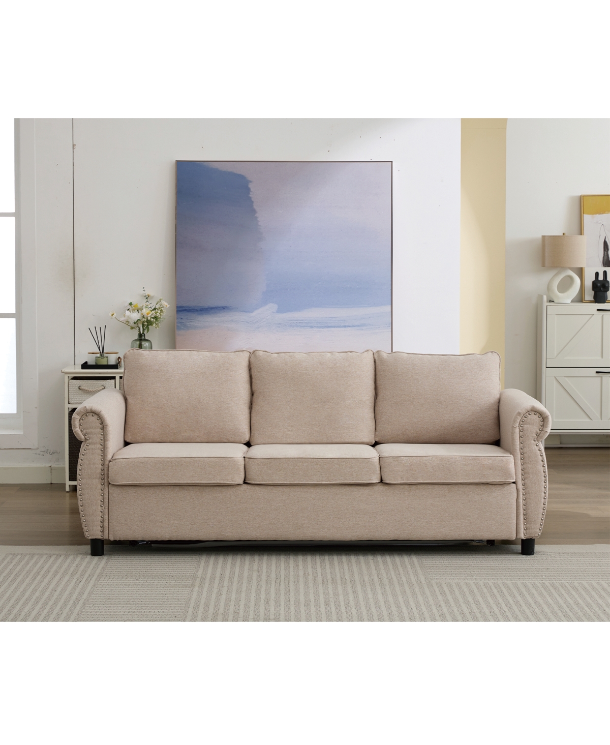 Streamdale Furniture 81.5" 2-in-1 Queen Convertible Sleeper Sofa Bed, Pull Out Couch Bed