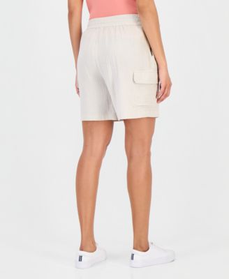 Women's Cotton Gauze Pull-On Cargo Shorts