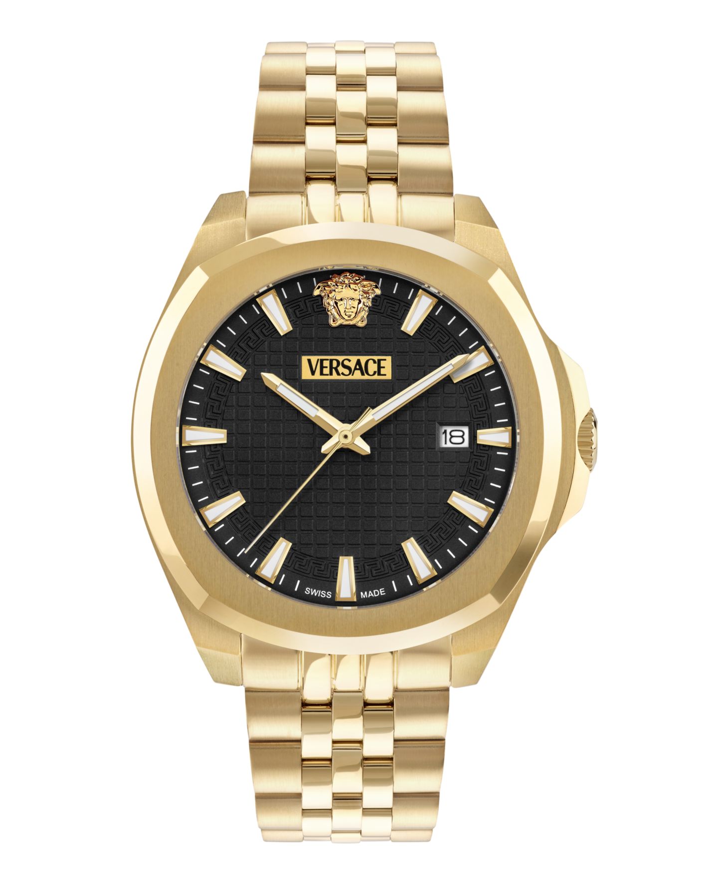 Мужские часы Versace Luxury IP Yellow Gold Stainless Steel Bracelet Watch, 42mm — фото 1