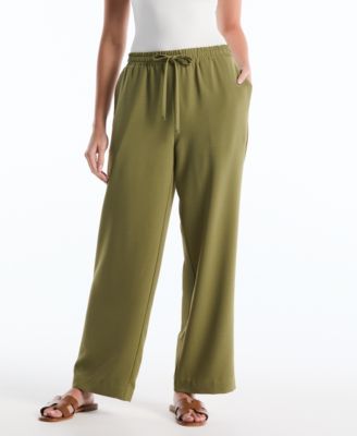 Petite Drawstring Wide-Leg Pants