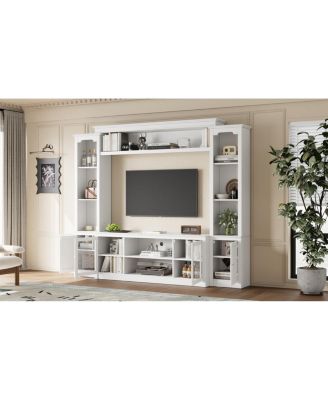 Streamdale  Furniture Modern TV Stand with Bookcase for TVs up to 65-inch