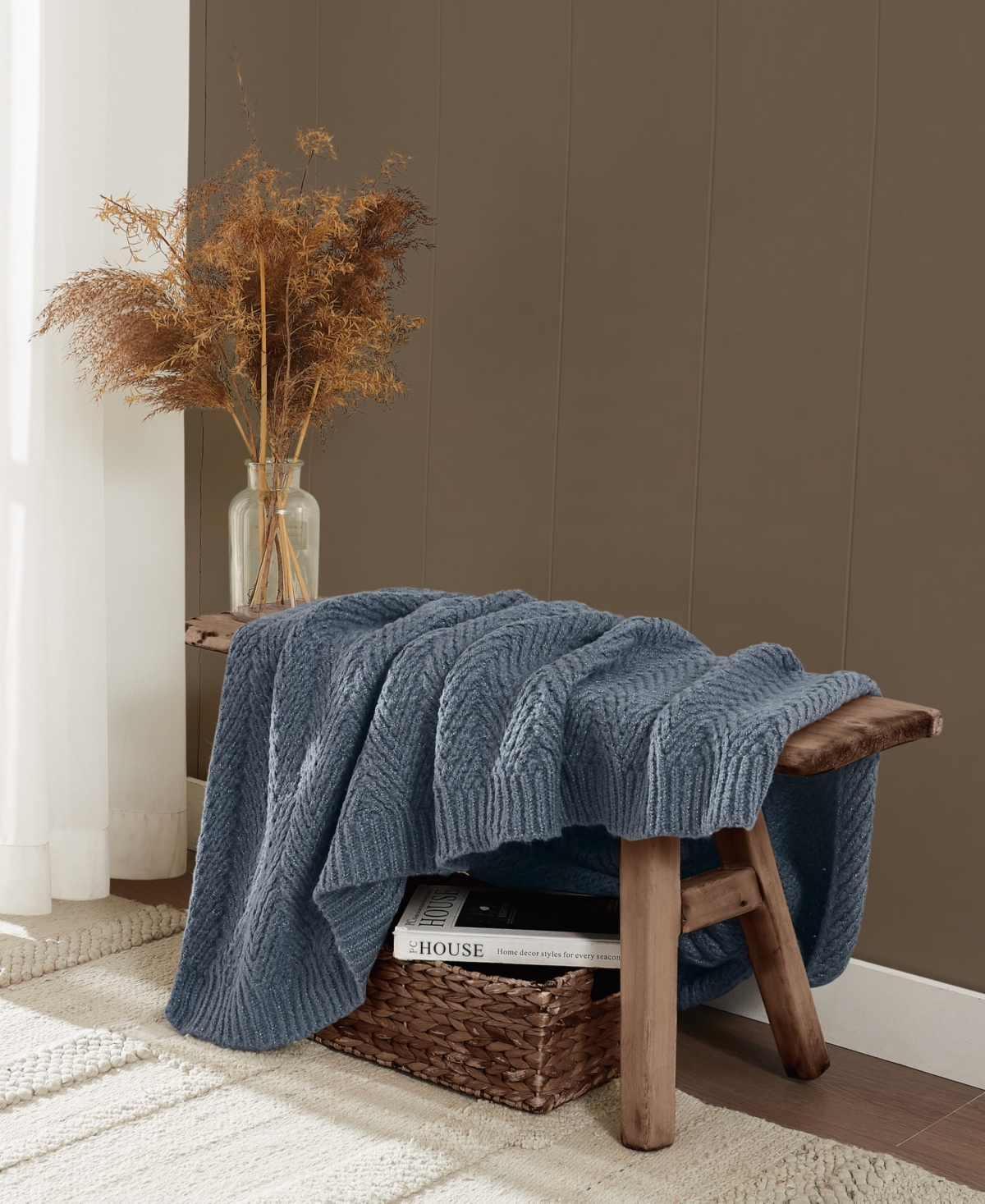 Frye Chevron Faux Mohair Throw, 50" x 70"