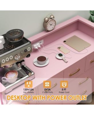 Drawer Wood Dressers for Bedroom with Led Light and Power Outlet for Adult and Kids Bedroom.