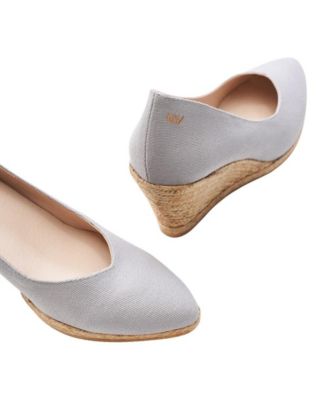 Roses Canvas V Cut Espadrille Wedges