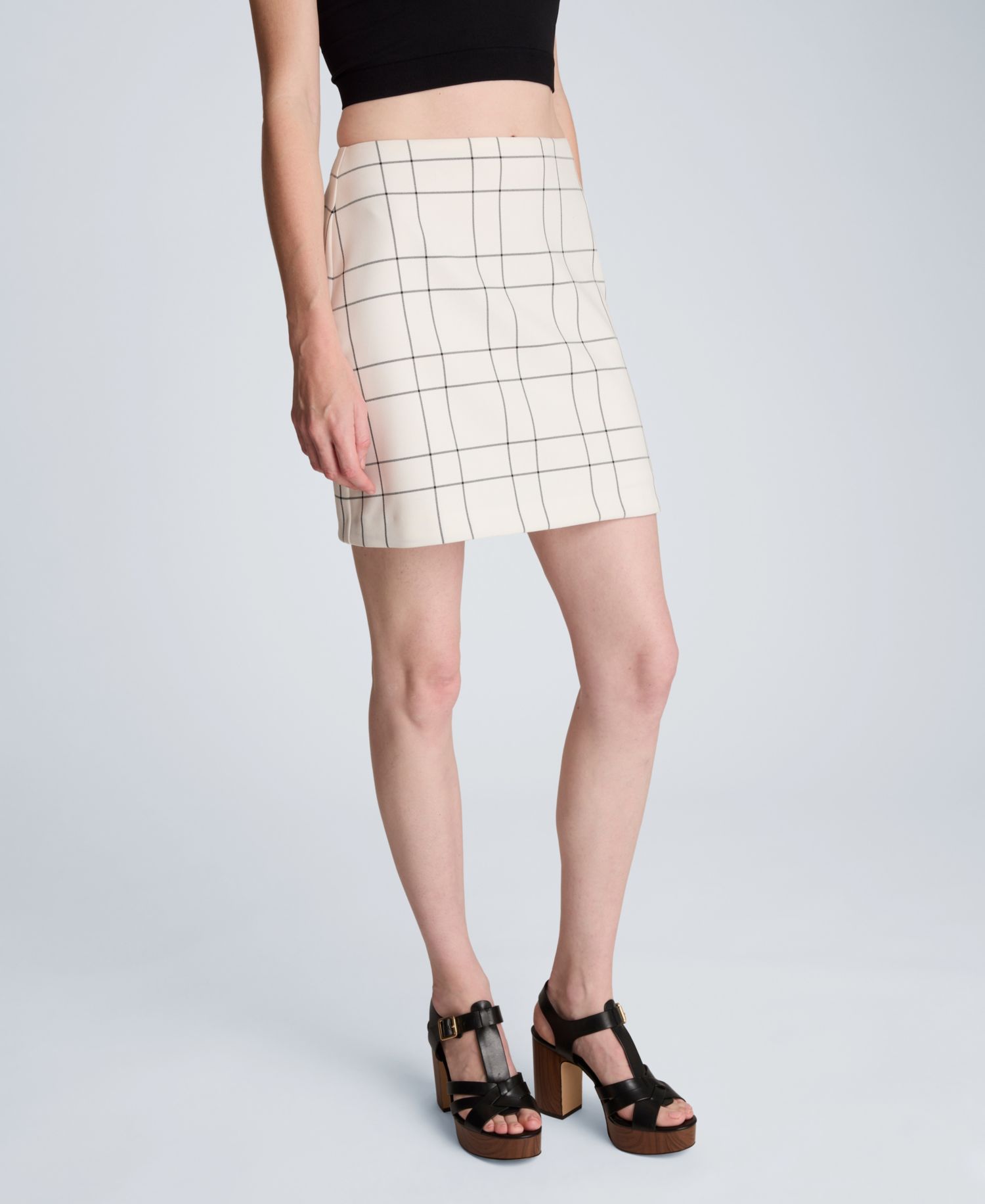 Women's Windowpane Plaid Mini Skirt