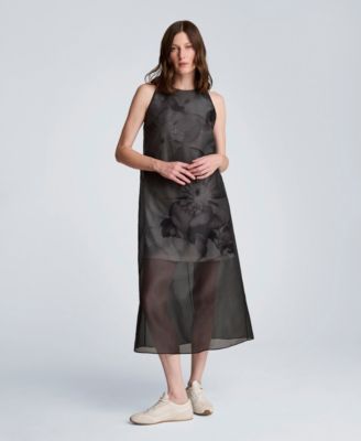 Women's Sleeveless Sheer Overlay Dress