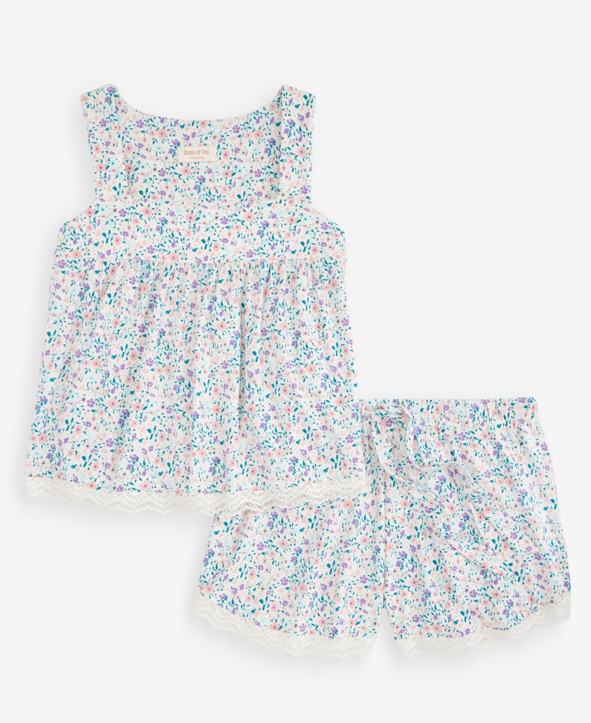 State of Day Women's Printed Sleeveless Top & Shorts Set, Macy's Exclusive