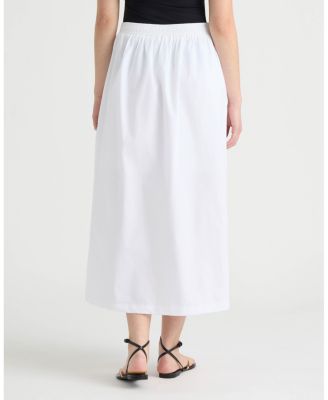 Women's Embroidered Poplin Scallop Skirt