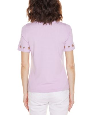 Women's Grommet Detail Crew Neck Sweater