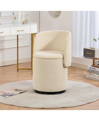 Streamdale Stylish Swivel Barrel Chair with Storage & Free Cat Bed