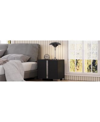 Modern End Table with Drawers and Metal Foot