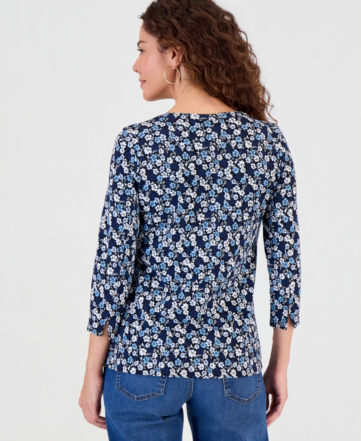 Style & Co Petite Boat Neck Top, Macy's Exclusive