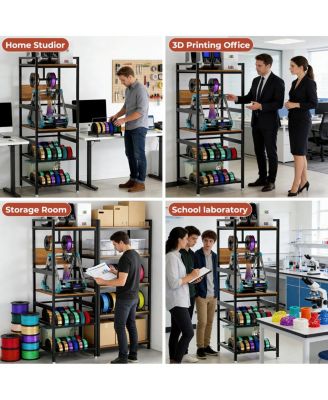 3D Printer Stand with Filament Storage & Power Panel, Metal Frame Workstation