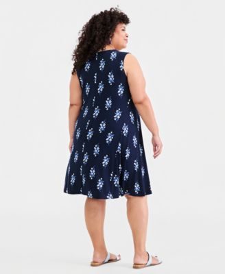 Plus Size Printed Flip-Flop Dress