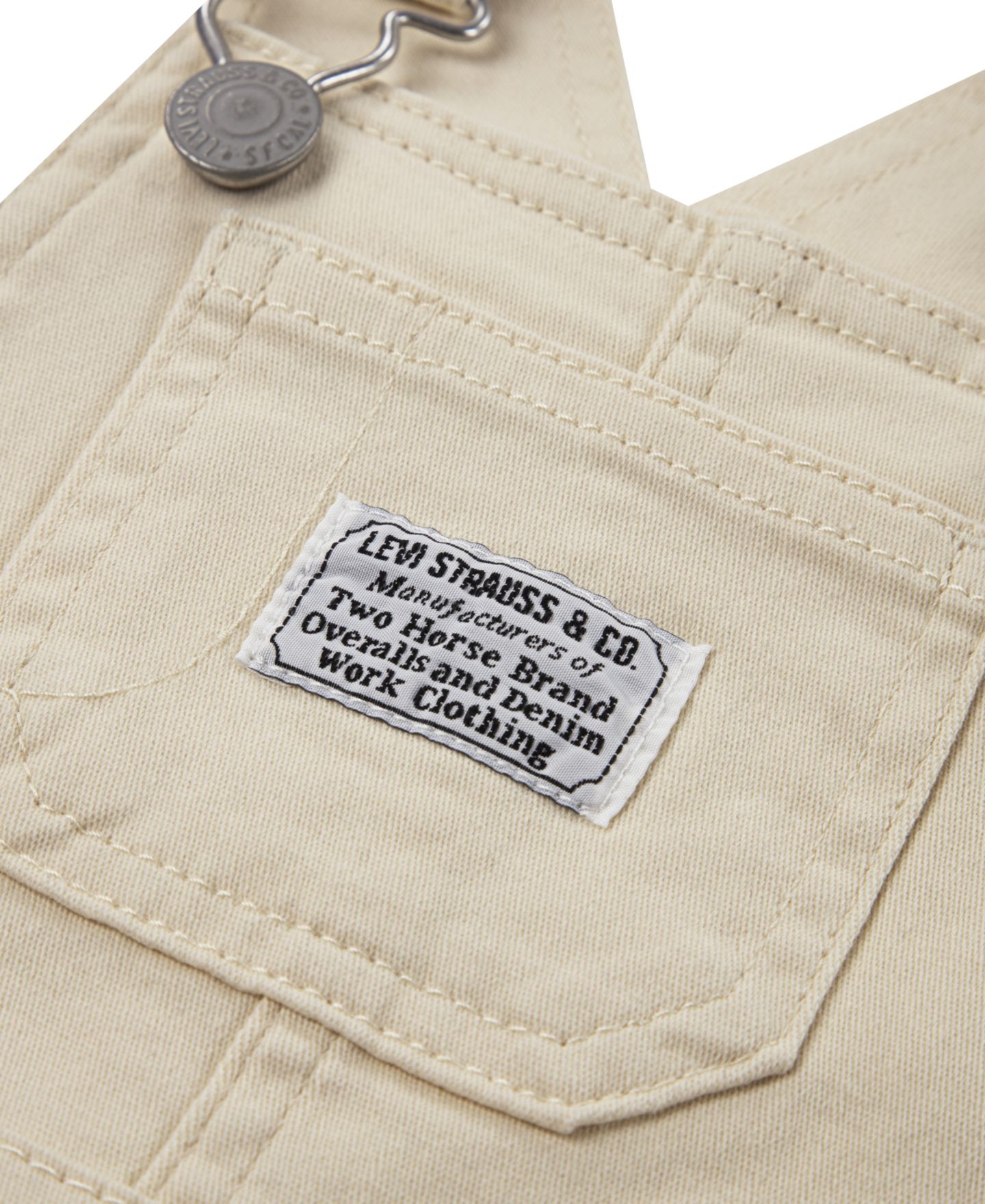 Комбинезон Levi's Sleeveless Twill Overalls для малышей, цвет: Бежевый — фото 3