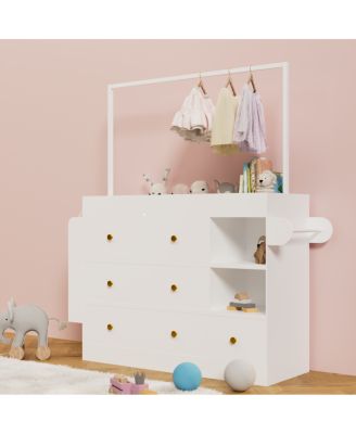 Modern Baby Dressing Table with 3 Drawers & Storage