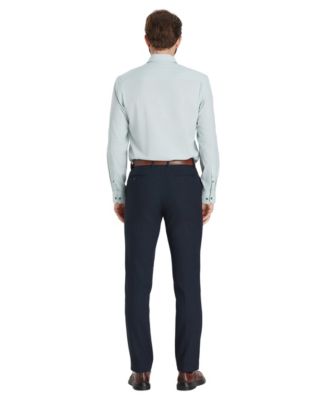 Men's Geometric Pattern Spread-Collar Dress Shirt