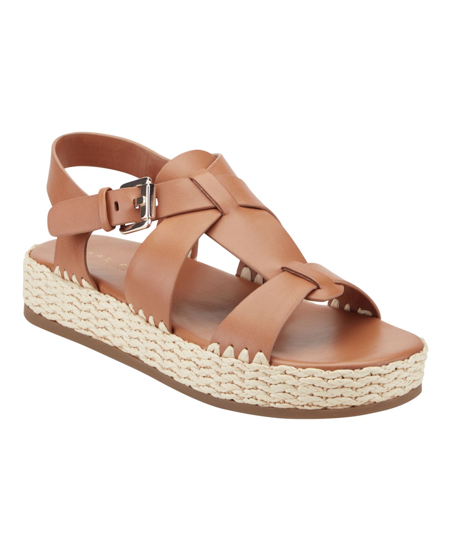 Женские сандалии Marc Fisher LTD Elissa Fisherman Flat Platform, цвет: Коньячный кожаный — фото 1
