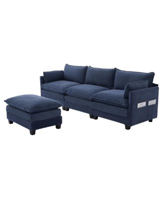  102" Oversized Modular Sectional Sofa with Movable Ottoman