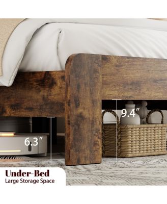 Metal Bed Frame w/Charging Station - No Box Spring Needed