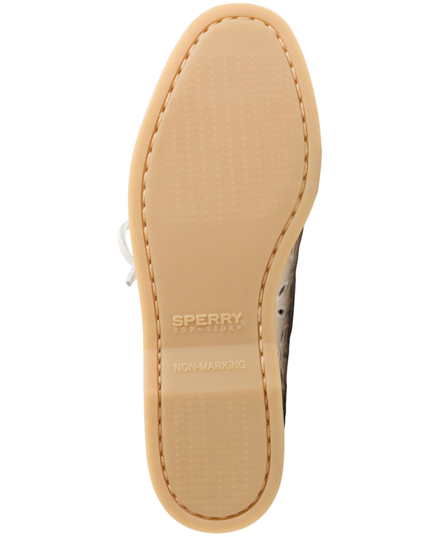Женские туфли Sperry Authentic Embroidered Perforated Round Toe Boat, цвет: Кремовый — фото 5