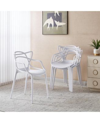 5pcs Dining Set, Metal Leg Table, Mid-Century Dining Table for 4-6 People