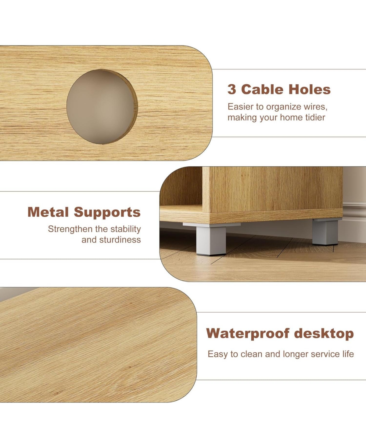 gaomon 70 Inch Tv Stand, Mid-Century Modern Entertainment Center with Rattan Cabinet Doors, Media Console with Open Shelves