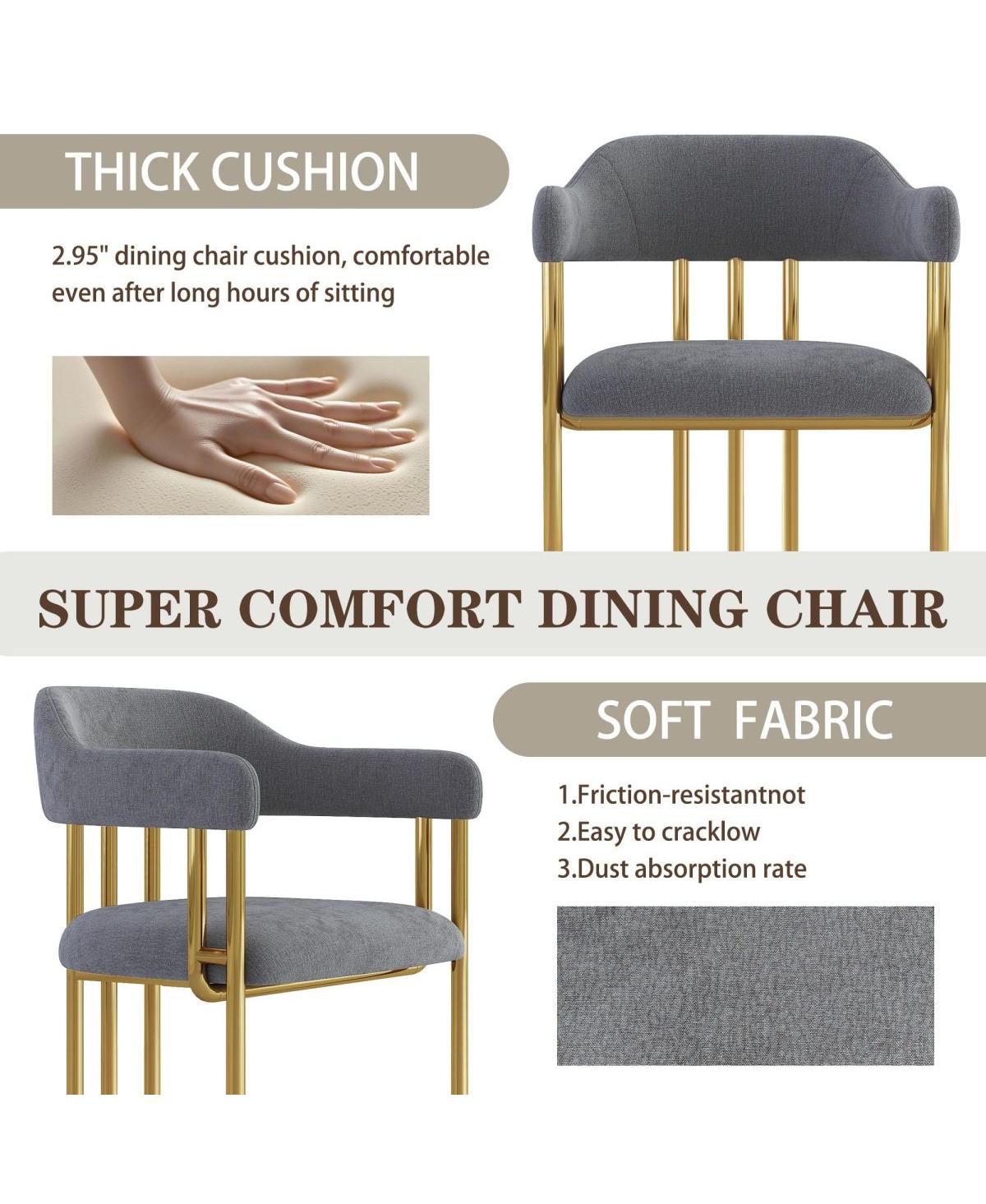 Streamdale Furniture Dining Chair 2505 Fabric Golden Finish