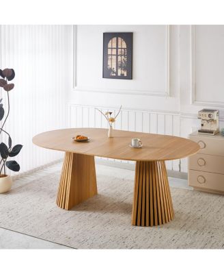 5pcs Dining Set, Metal Leg Table, Mid-century MDF Top, Pedestal Table