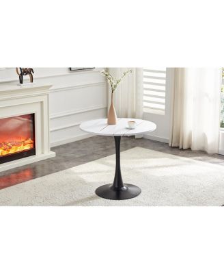  Round Dining Table, 31.5" Tulip Bistro Table for Kitchen, Living Room, Cafe