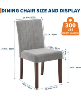 Parsons Button Tufted Dining Chairs Set of 4, Upholstered Fabric Kitchen Chairs with Wood Legs & Padded Seats, Living Room Kitchen Furniture