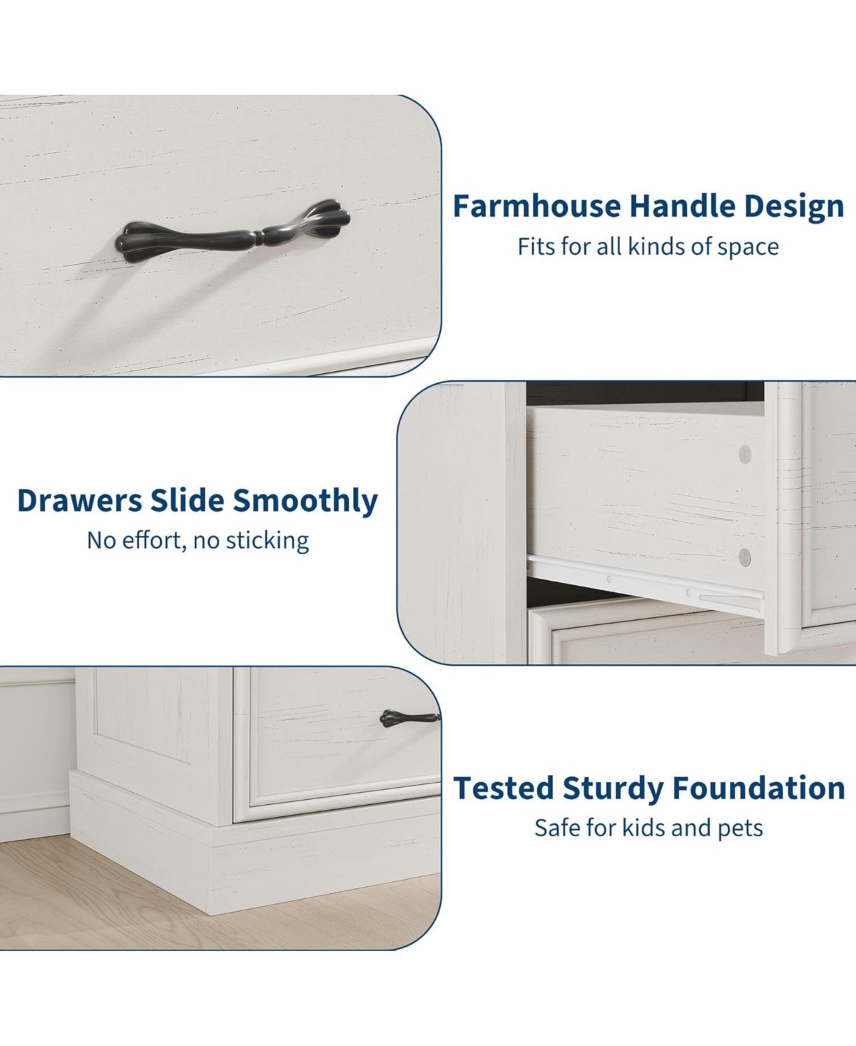 gaomon 5 Drawer Tall Dresser, 43" Wooden Storage Chest for Bedroom, Nursery, Entryway