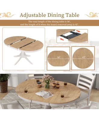 Retro Dining Set with Pedestal Table Base