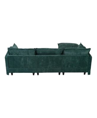 93.31" Modular Sectional Sofa Couch, Modern L-shaped Sofa with Movable Ottoman, 4-Seater.