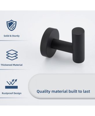 6-Pack Wall-Mounted Stainless Steel Hooks, Bathroom Towel & Coat Hook for Bathroom, Bedroom, Kitchen